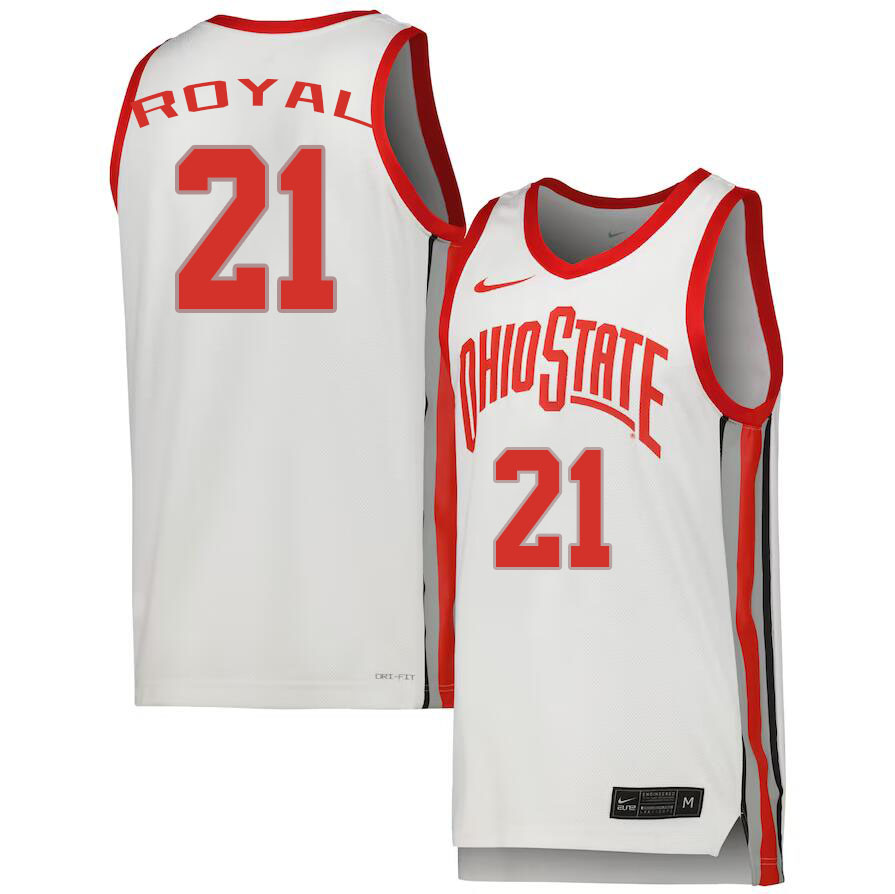 Ohio State Buckeyes #21 Devin Royal College Basketball Jerseys Stitched Sale-White